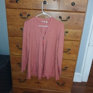 Logo Lounge Women's Cardigan with Lace Detail( X-small)